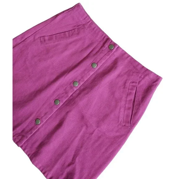 Harper Heritage MAROON Full Snap Pocket Mini Skirt Sz S - Picture 3 of 8